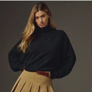 Pilcro Cozy Ribbed Turtleneck Batwing Pullover